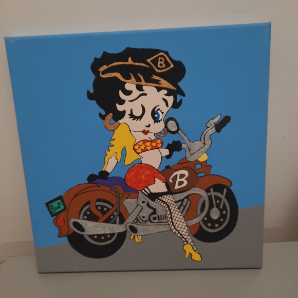HAND Painted Original Betty Boop Canvas Painting - Picture 1 of 1